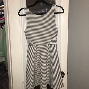 black and white stripped dress